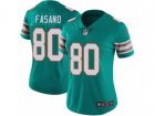 Women Nike Miami Dolphins #80 Anthony Fasano Vapor Untouchable Limited Aqua Green Alternate NFL Jersey
