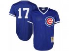 Chicago Cubs #17 Kris Bryant Replica Royal Blue Throwback MLB Jersey