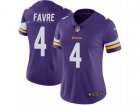 Women Nike Minnesota Vikings #4 Brett Favre Vapor Untouchable Limited Purple Team Color NFL Jersey