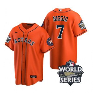 Astros# 7 Craig Biggio Orange Nike 2022 World Series Cool Base Jersey