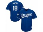 Los Angeles Dodgers #18 Kenta Maeda Replica Royal Blue Alternate 2017 World Series Bound Cool Base MLB Jersey