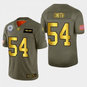 Nike Cowboys# 54 Jaylon Smith 2019 Olive Gold Salute To Service 100th Season Limited Jersey