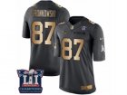 Mens Nike New England Patriots #87 Rob Gronkowski Limited Black Gold Salute to Service Super Bowl LI Champions NFL Jersey