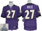 2013 Super Bowl XLVII NEW Baltimore Ravens 27 Ray Rice Purple Jerseys (Elite)