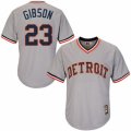 Mens Majestic Detroit Tigers #23 Kirk Gibson Authentic Grey Cooperstown MLB Jersey