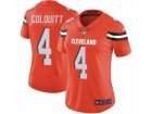 Women Nike Cleveland Browns #4 Britton Colquitt Vapor Untouchable Limited Orange Alternate NFL Jersey