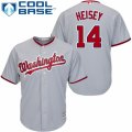Mens Majestic Washington Nationals #14 Chris Heisey Replica Grey Road Cool Base MLB Jersey