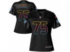 Women Nike Tennessee Titans #75 Byron Bell Game Black Fashion NFL Jersey