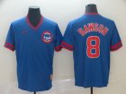 Cubs #8 Andre Dawson Blue Throwback Jersey