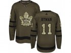 Men Adidas Toronto Maple Leafs #11 Zach Hyman Green Salute to Service Stitched NHL Jersey