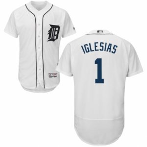 Men\'s Majestic Detroit Tigers #1 Jose Iglesias White Flexbase Authentic Collection MLB Jersey