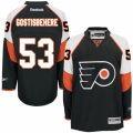 Mens Reebok Philadelphia Flyers #53 Shayne Gostisbehere Premier Black Third NHL Jersey