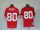 nfl san francisco 49ers #80 rice m&n red