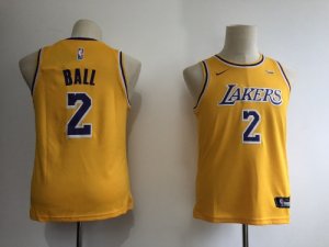 Lakers #2 Lonzo Ball Gold Youth 2018-19 Nike Swingman Jersey