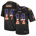 Mens Nike Minnesota Vikings #14 Stefon Diggs Elite Black USA Flag Fashion NFL Jersey