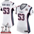 Womens Nike New England Patriots #53 Kyle Van Noy Elite White Super Bowl LI 51 NFL Jersey