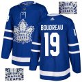 Men Maple Leafs #19 Bruce Boudreau Blue Glittery Edition Adidas Jersey