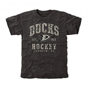 Mens Anaheim Ducks Black Camo Stack T-Shirt