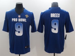 Nike NFC Saints #9 Drew Brees Royal 2019 Pro Bowl Game Jersey