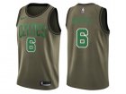 Men Nike Boston Celtics #6 Bill Russell Green Salute to Service NBA Swingman Jersey
