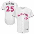 Mens Majestic Toronto Blue Jays #25 Marco Estrada Authentic White 2016 Mothers Day Fashion Flex Base MLB Jersey