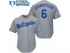 Los Angeles Dodgers #6 Curtis Granderson Replica Grey Road 2017 World Series Bound Cool Base MLB Jersey