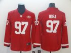 Nike 49ers #97 Nick Bosa Red Therma Long Sleeve Jersey