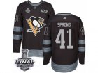 Mens Adidas Pittsburgh Penguins #41 Daniel Sprong Premier Black 1917-2017 100th Anniversary 2017 Stanley Cup Final NHL Jersey