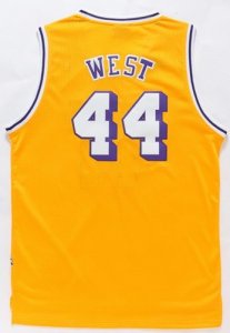 Los Angeles Lakers #44 Jerry West Gold Throwback Stitched NBA Jersey