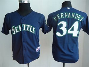 Yout mlb Seattle Mariners #34 Hernandez Blue jersey