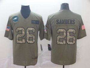 Nike Eagles #26 Miles Sanders 2019 Olive Camo Salute To Service Limited Jersey