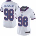 Women's Nike New York Giants #98 Damon Harrison Limited White Rush NFL Jersey