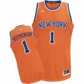 Mens Adidas New York Knicks #1 Lance Stephenson Swingman Orange Alternate NBA Jersey