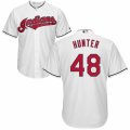 Men's Majestic Cleveland Indians #48 Tommy Hunter Authentic White Home Cool Base MLB Jersey