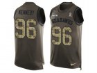 Mens Nike Seattle Seahawks #96 Cortez Kennedy Limited Green Salute to Service Tank Top NFL Jersey