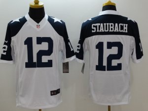 Nike Dallas Cowboys #12 Roger Staubach White Thanksgiving Jerseys(Limited)