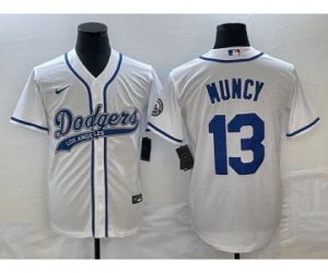 Men\'s Los Angeles Dodgers #13 Max Muncy White Cool Base Stitched Baseball Jersey1