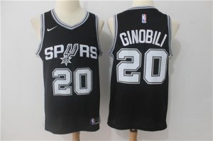 Spurs #20 Manu Ginobili Black Nike Swingman Jersey