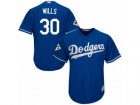 Los Angeles Dodgers #30 Maury Wills Replica Royal Blue Alternate 2017 World Series Bound Cool Base MLB Jersey