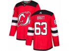 Men Adidas New Jersey Devils #63 Jesper Bratt Red Home Authentic Stitched NHL Jersey
