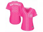 Women Chicago Cubs #38 Mike Montgomery Replica Pink Fashion MLB Jersey