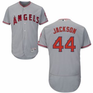 Men\'s Majestic Los Angeles Angels of Anaheim #44 Reggie Jackson Grey Flexbase Authentic Collection MLB Jersey