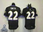 2013 Super Bowl XLVII NEW Baltimore Ravens 22 Jimmy Smith Black Alternate With Art Patch(Elite)