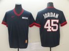 White Sox #45 Michael Jordan Navy Throwback Jersey