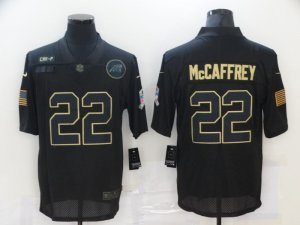 Nike Panthers #22 Christian McCaffrey Black 2020 Salute To Service Limited Jersey
