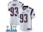 Men Nike New England Patriots #93 Lawrence Guy White Vapor Untouchable Limited Player Super Bowl LII NFL Jersey