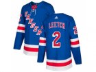Men Adidas New York Rangers #2 Brian Leetch Royal Blue Home Authentic Stitched NHL Jersey