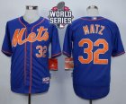 New York Mets #32 Steven Matz Blue Alternate Home Cool Base W 2015 World Series Patch Stitched MLB Jersey