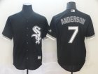White Sox #7 Tim Anderson Black Cool Base Jersey