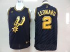 nba san antonio spurs #2 leonard black jerseys[gold lettering fashion]
